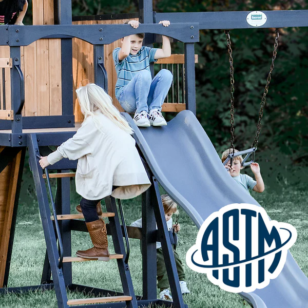 With performance testing for children up to 11 years old, our swing sets surpass industry benchmarks and meet or exceed ASTM safety standards for outdoor playground equipment.