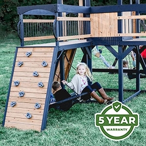 We’re so confident in the durability and longevity of our swing sets that we offer an industry-leading 5 Year Warranty on all models.