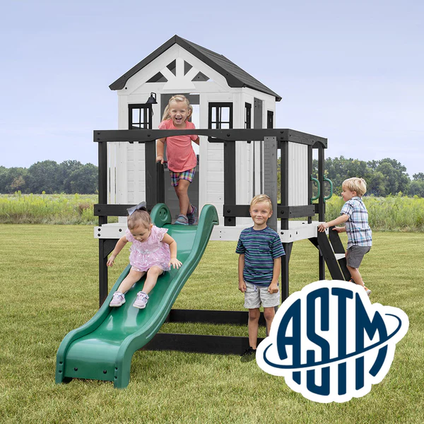 With performance testing for children up to 11 years old, our playhouses surpass industry benchmarks and meet or exceed ASTM safety standards for outdoor playground equipment.