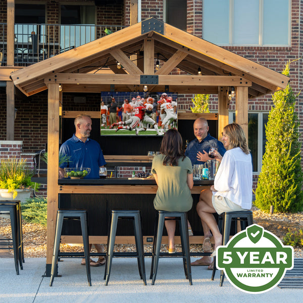 We’re so confident in the durability and longevity of our outdoor bars that we offer an industry-leading 5-year warranty to protect your investment.