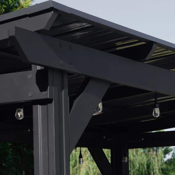 Sturdy cedar posts, galvanized steel hardware, corrosion-resistant steel roofs — it’s all part of our commitment to ensure you have a beautiful gazebo that can stand up to anything.
