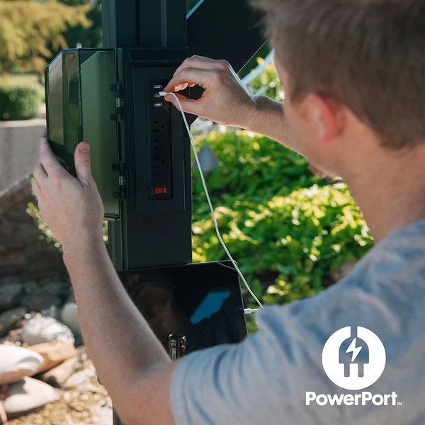 Enjoy the convenience of having multiple power options as you relax under your gazebo. Our Patented PowerPort™ includes 3 USB and 3 120V outlets to power all of your electronic needs.