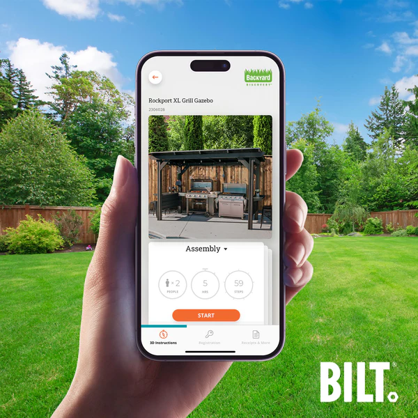 Supported assembly with the step-by-step 3D interactive BILT® app. We’re with you every step of the way to ease the assembly process.