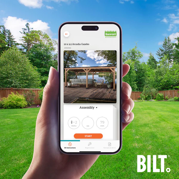 Supported assembly with the step-by-step 3D interactive BILT® app. We’re with you every step of the way to ease the assembly process.