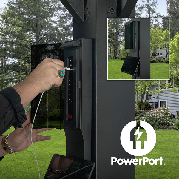 Enjoy the convenience of having multiple power options as you relax under your gazebo. Our Patented PowerPort™ includes 3 USB and 3 120V outlets to power all of your electronic needs.