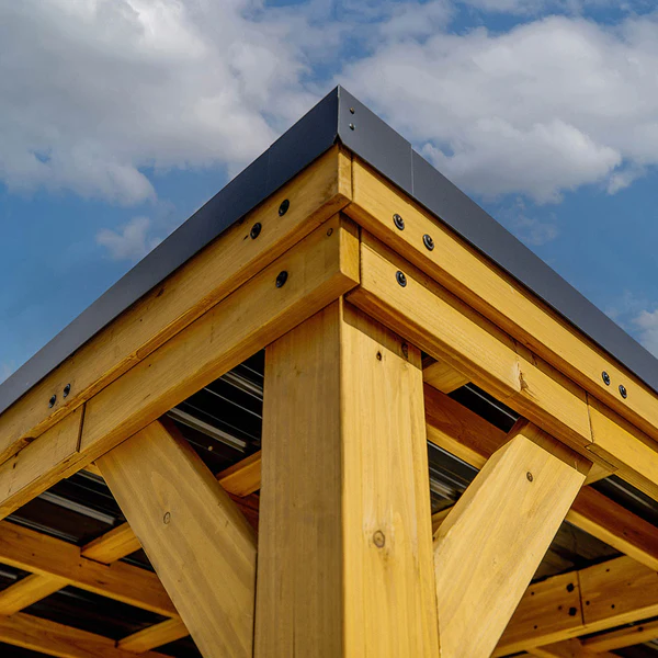Sturdy cedar posts, galvanized steel hardware, corrosion-resistant steel roofs — it’s all part of our commitment to ensure you have a beautiful gazebo that can stand up to anything.