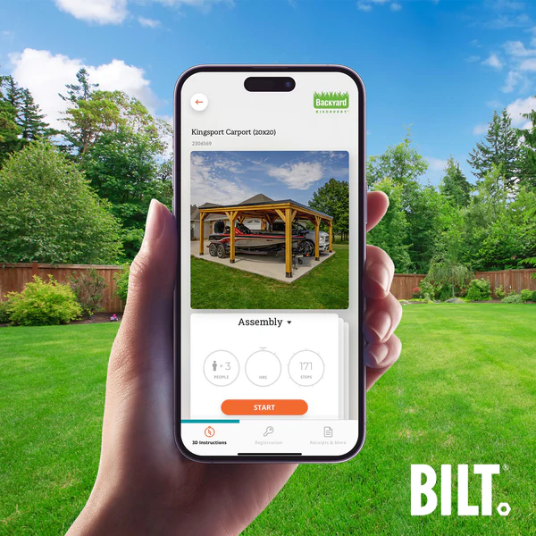 Supported assembly with the step-by-step 3D interactive BILT® app. We’re with you every step of the way to ease the assembly process.