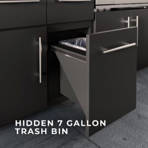 Lancaster Linear Outdoor Kitchen Hidden Trash Bin