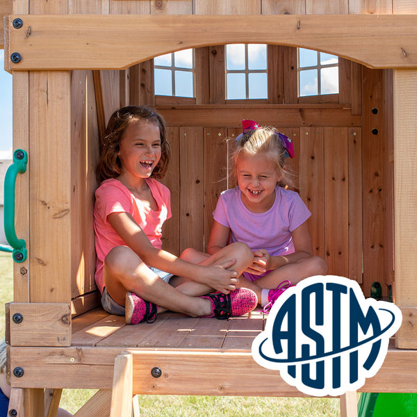With performance testing for children up to 11 years old, our swing sets surpass industry benchmarks and meet or exceed ASTM safety standards for outdoor playground equipment.