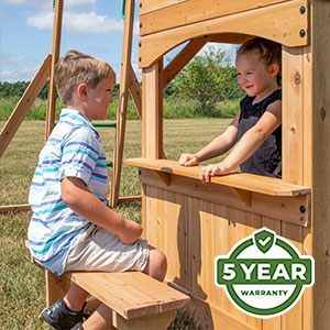 We’re so confident in the durability and longevity of our swing sets that we offer an industry-leading 5 Year Warranty on all models.