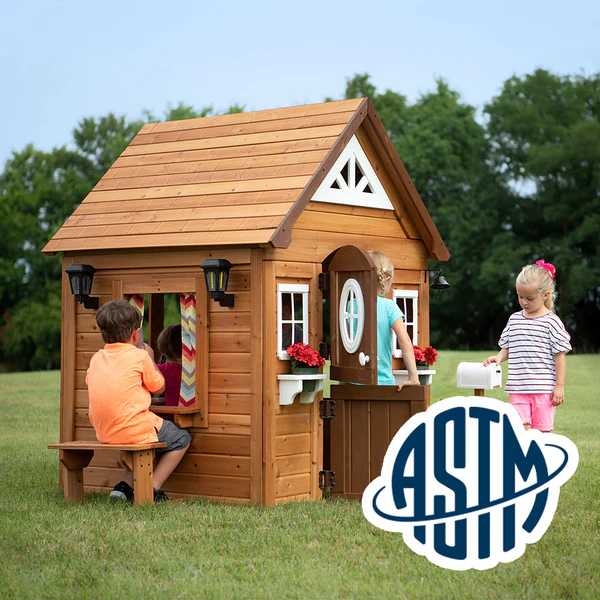 With performance testing for children up to 11 years old, our playhouses surpass industry benchmarks and meet or exceed ASTM safety standards for outdoor playground equipment.