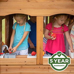 We’re so confident in the durability and longevity of our playhouses that we offer an industry-leading 5 Year Warranty.