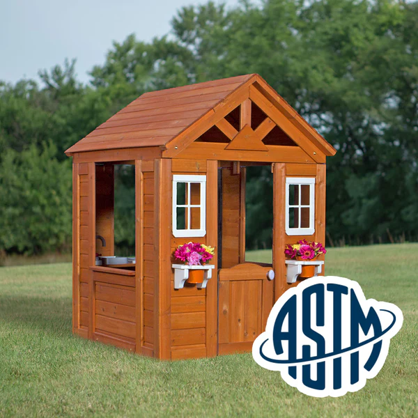 With performance testing for children up to 11 years old, our playhouses surpass industry benchmarks and meet or exceed ASTM safety standards for outdoor playground equipment.