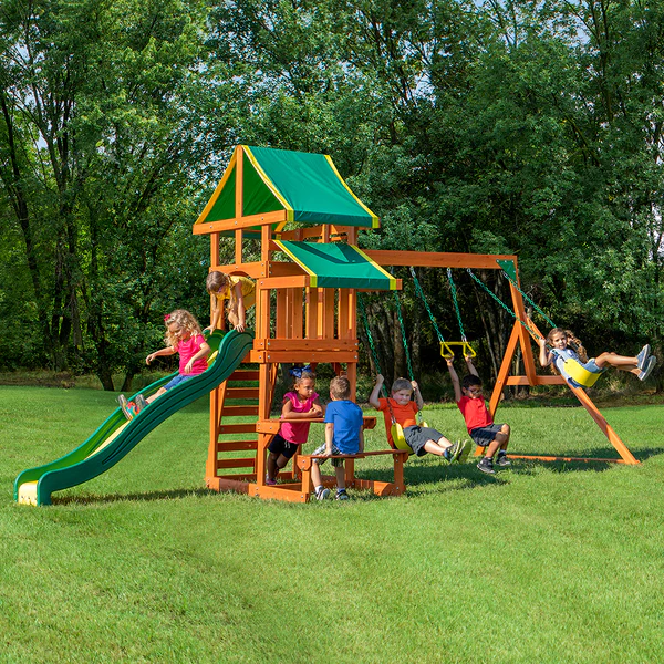 We work hard to make sure your swing set features design elements as stylish as they are strong.