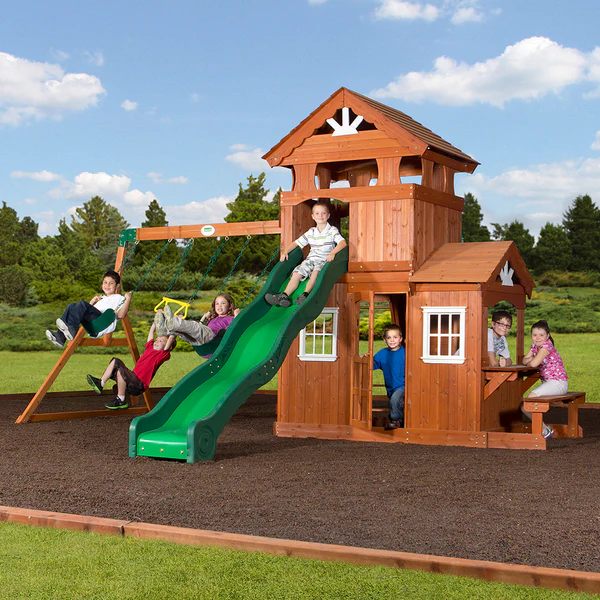 We work hard to make sure your swing set features design elements as stylish as they are strong.