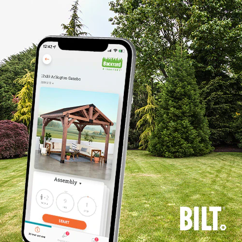 Every Backyard Discovery gazebo has instructions available on the BILT® app. This makes assembly much easier by providing 3D interactive instructions for your gazebo via your phone or tablet.