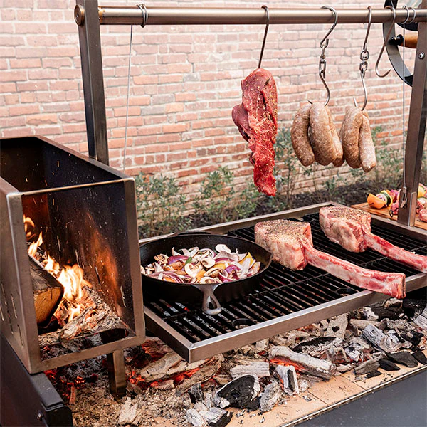 Beautiful wood accents provide a stylish workspace and comfortable grip, elevating the overall grilling experience.