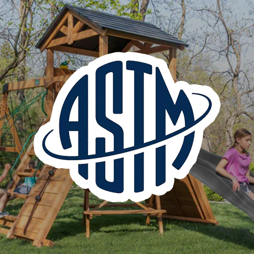 With performance testing for children up to 11 years old, our swing sets surpass industry benchmarks and meet or exceed ASTM safety standards for outdoor playground equipment.