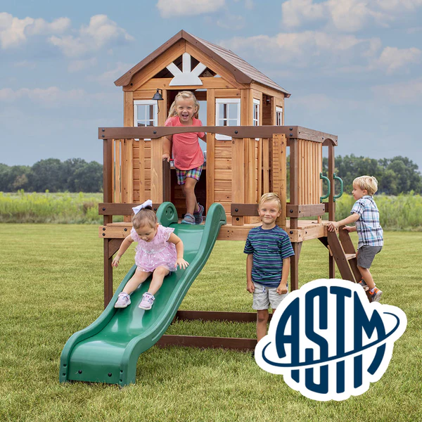 With performance testing for children up to 11 years old, our playhouses surpass industry benchmarks and meet or exceed ASTM safety standards for outdoor playground equipment.