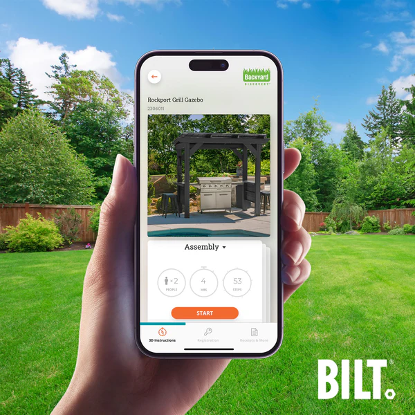 Supported assembly with the step-by-step 3D interactive BILT® app. We’re with you every step of the way to ease the assembly process.